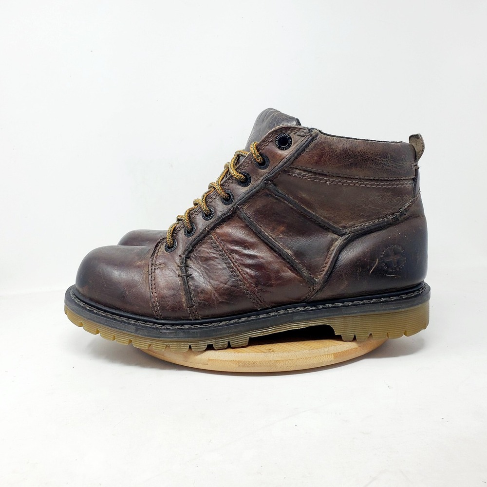 Dr Martens Boots Mens 10 Fynley Brown Lace Up Y2K Grunge Punk Hiker Work Shoes